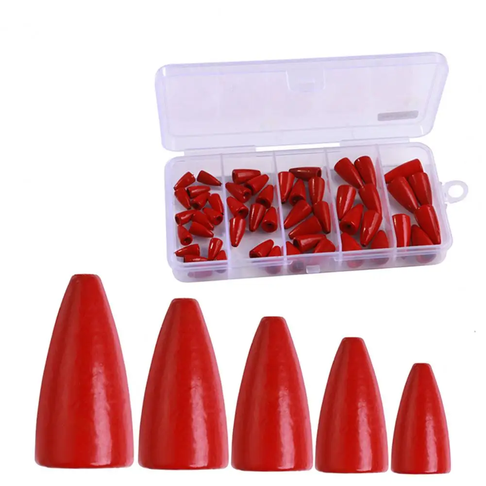 50 Uds pesas de pesca plomos balas pesas de gusano agua salada agua dulce Metal plomo pesas de pesca Texas Rigs aparejos Accesorios