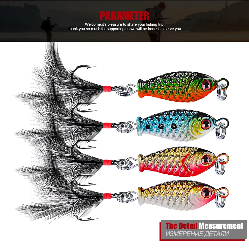 Proberos-cuchara biónica de Metal que se hunde, cebo giratorio con gancho de pluma, 5g/0,17 oz, 4 colores, accesorios de pesca, 5 unidades - imagen 4