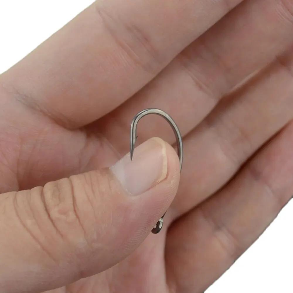 Hirisi-anzuelo de pesca con púas de acero inoxidable, 15 piezas, recubierto de PTFE, alto carbono, con ojo, accesorios de pesca de carpa, X501 - imagen 4