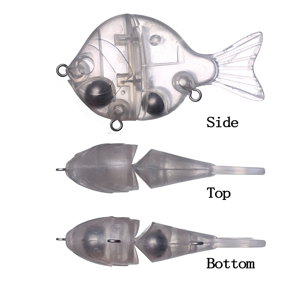 Chan'sHuang-señuelo de pesca Artificial, 5 piezas, sin pintar, en blanco, 9cm, 33g, sonajero de hundimiento, Bluegill Swimbait, 2 segmentos Glide - imagen 3
