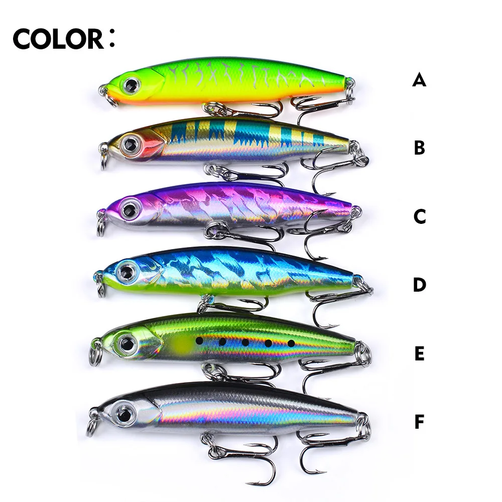 SeaYolo 1 Uds. Señuelos de pesca Minnow de hundimiento lento 3,5g/5g Bass Pike Carkbait Wobblers Swimbait cebo profesional gancho con ranura de sangre - imagen 3