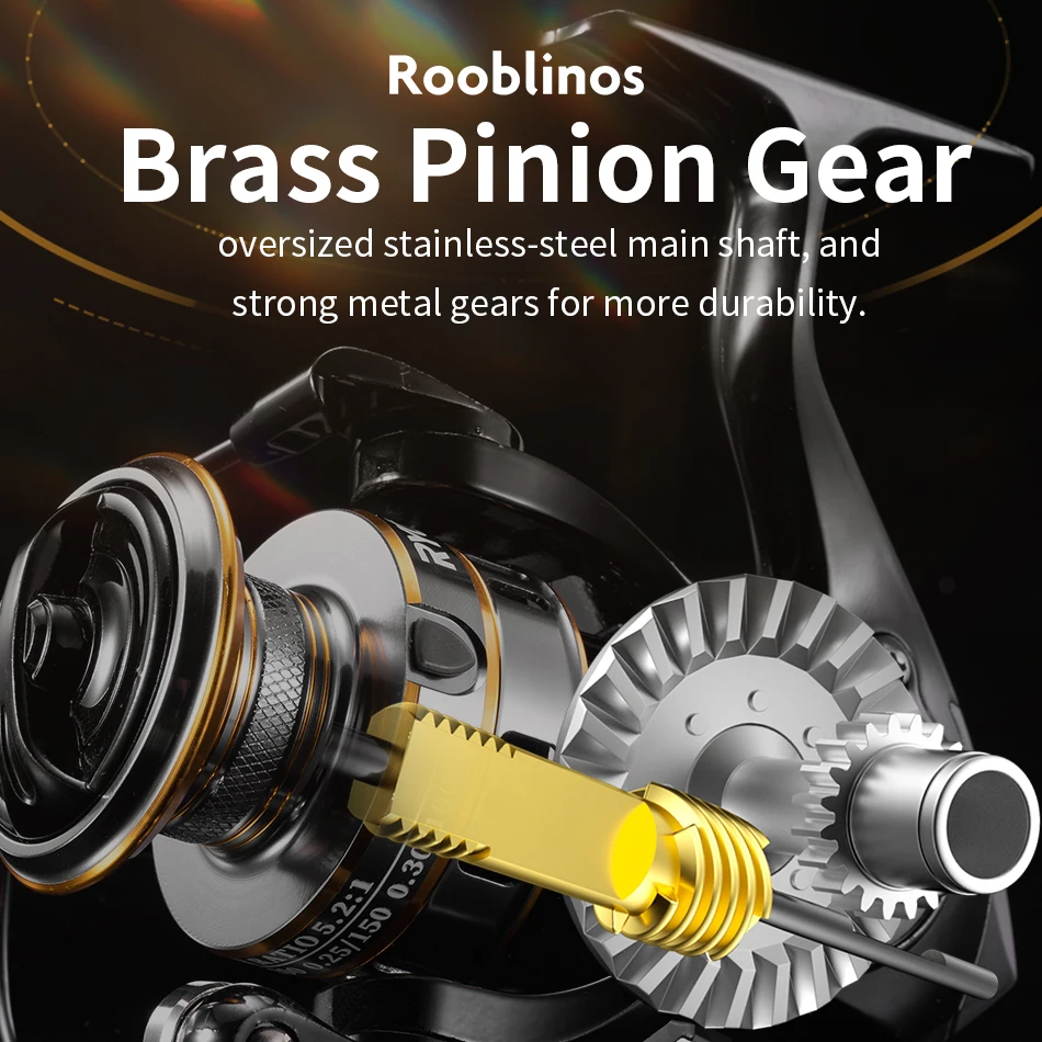 ROOBLINOS RY carretes giratorios para pesca en agua salada, carrete de pesca de agua dulce, marco de Metal ultraligero, carretes de pesca lisos y resistentes de alta velocidad - imagen 5