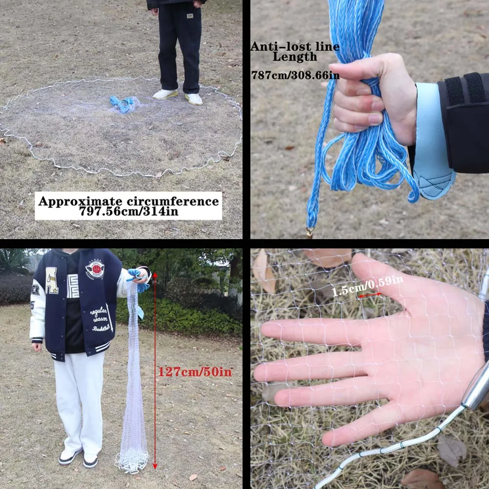 JSFUN, 1 unidad, con plomo ni sin plomo, red de pesca, red fundida a mano de EE. UU., herramienta de red de pesca para lanzar al aire libre - imagen 2