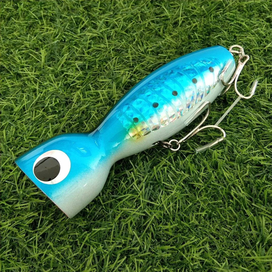 1 unidad de cebo de madera de 126g y 114g, señuelo de arrastre, lápiz de aguas profundas, pesca en barco, cebo Artificial, señuelo de pesca, cebos Popper de madera - imagen 4