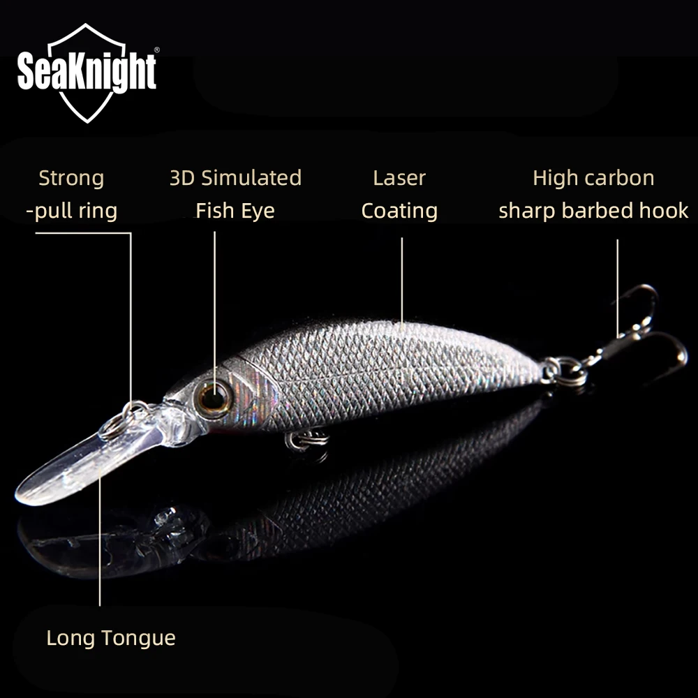 Seaknight-señuelos para pececillos, cebos de pesca de 7cm y 7g, cebo duro Wobblers, profundidad de 0M-2023 M, aparejos de pesca flotantes, señuelos de lubina, novedad de 3,5 - imagen 4