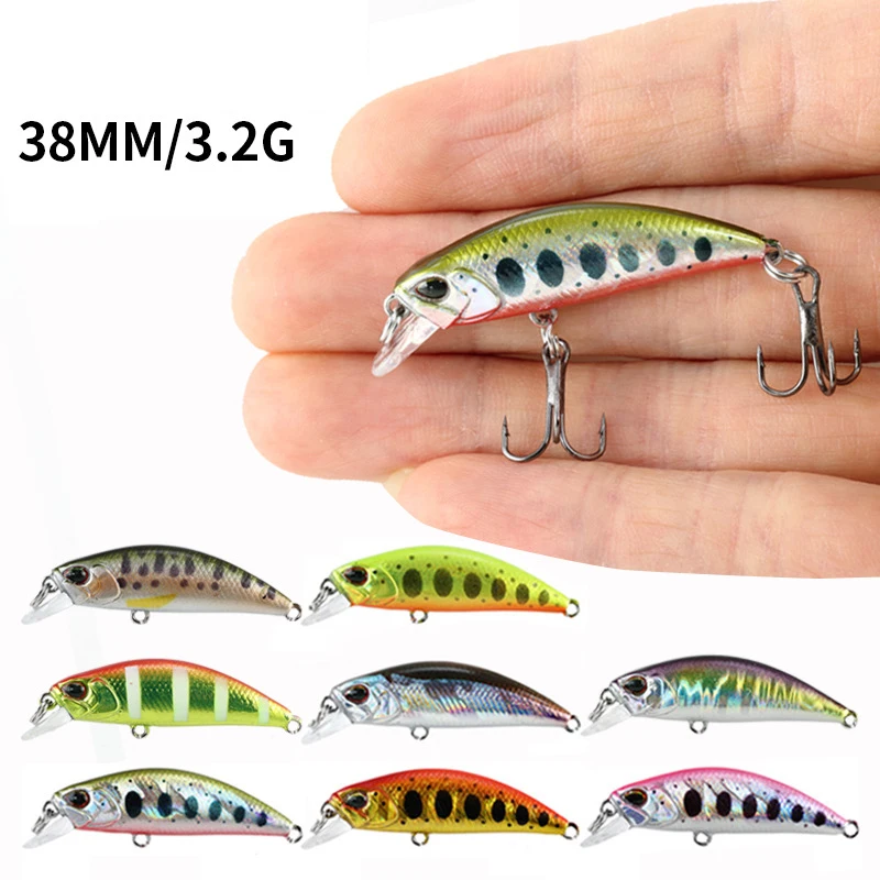 Señuelos de Pesca de hundimiento Minnow, 1 piezas, 38mm, 3,2g, cebo Artificial Mini, Wobbler, CrankBait, trucha, Lucio, lubina, accesorios de pesca - imagen 2