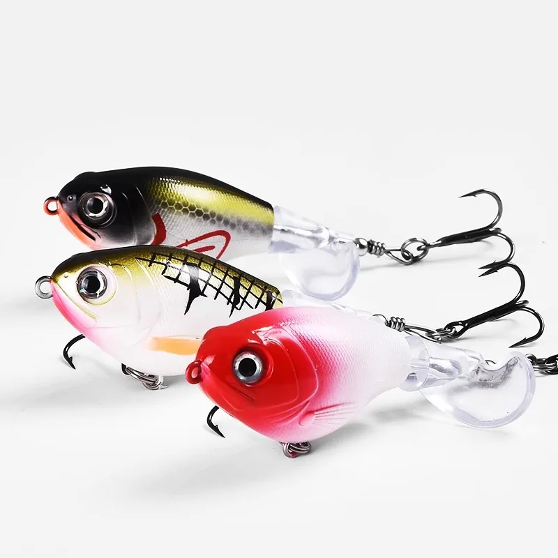 Wobblers de pesca con cola giratoria, cebo duro Artificial con rotación suave, Topwater Whopper Popper, 5 uds., 10g/16,5g - imagen 4