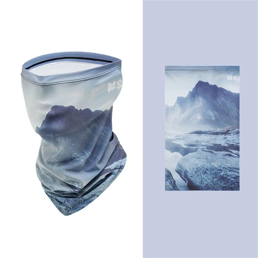 Máscara de polaina de cuello para hombre y mujer, pasamontañas transpirable de seda helada, protección solar UV para senderismo, Verano - imagen 5