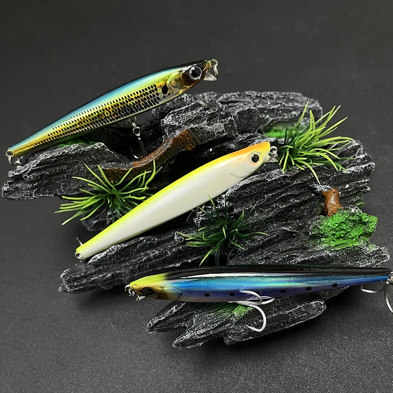 Señuelos de pesca de pececillo que se hunden, cebo duro Artificial láser de 105mm y 30g, Lucio de agua salada de fundición larga para equipo de Swimbait Wobbler - imagen 4