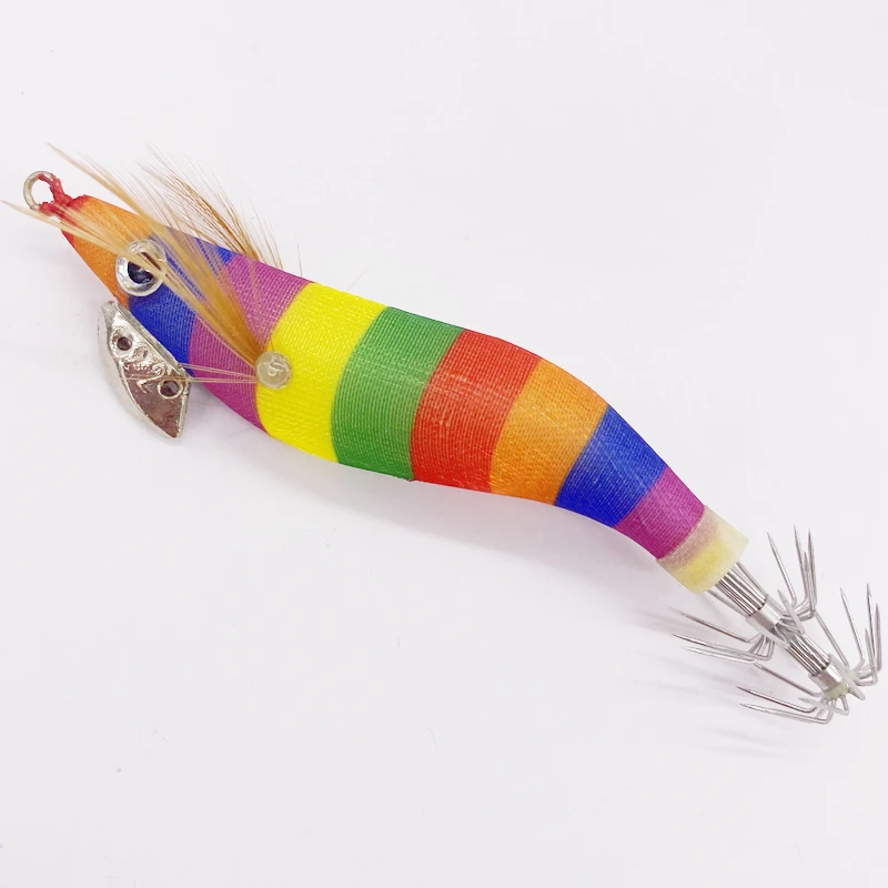 Anzuelo luminoso de madera para pesca en el mar, anzuelo de calamar, cebos Wobblers de pulpo, simulación de Pseudoprawn, cebo de sepia de Camarón, n. ° 2,2, 9g - imagen 5