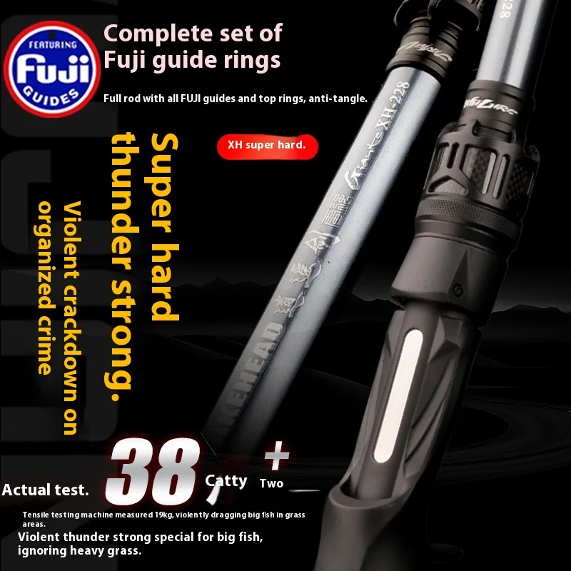 JinTu Sword Special Caña de casting XH/XXH Superhard con guías Fuji