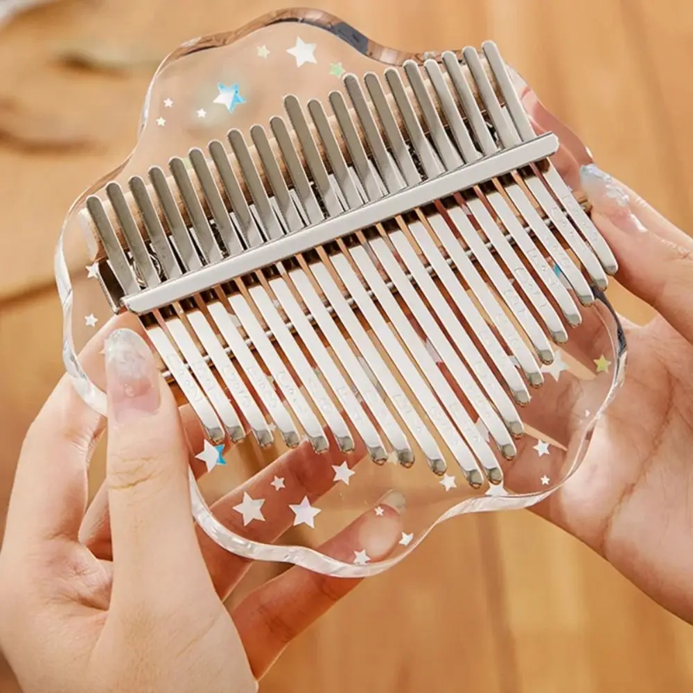 17 teclas Kalimba pulgar Piano transparente flor Kalimba dedo Piano Pentagrama acrílico cristal pulgar Pianos