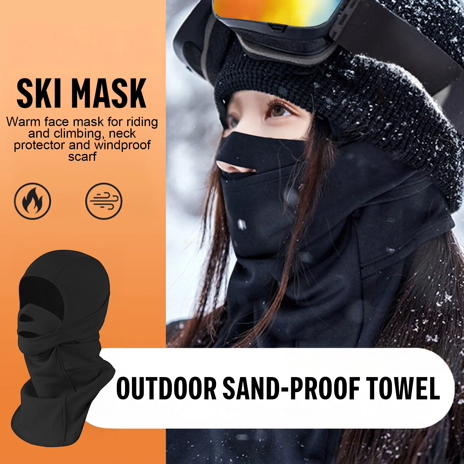 Mascarilla de esquí de invierno para exteriores, bufanda a prueba de viento, diadema para hombres y mujeres, ciclismo, esquí, montar, Camping, pesca, gorros cálidos - imagen 5