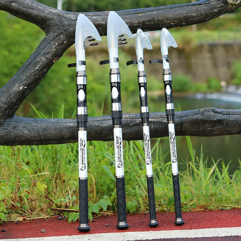 Caña telescópica BAKAWA de 210CM/300CM, caña de pescar portátil para carpa, accesorios de pesca giratorios, caña de pescar de fundición a tierra, venta