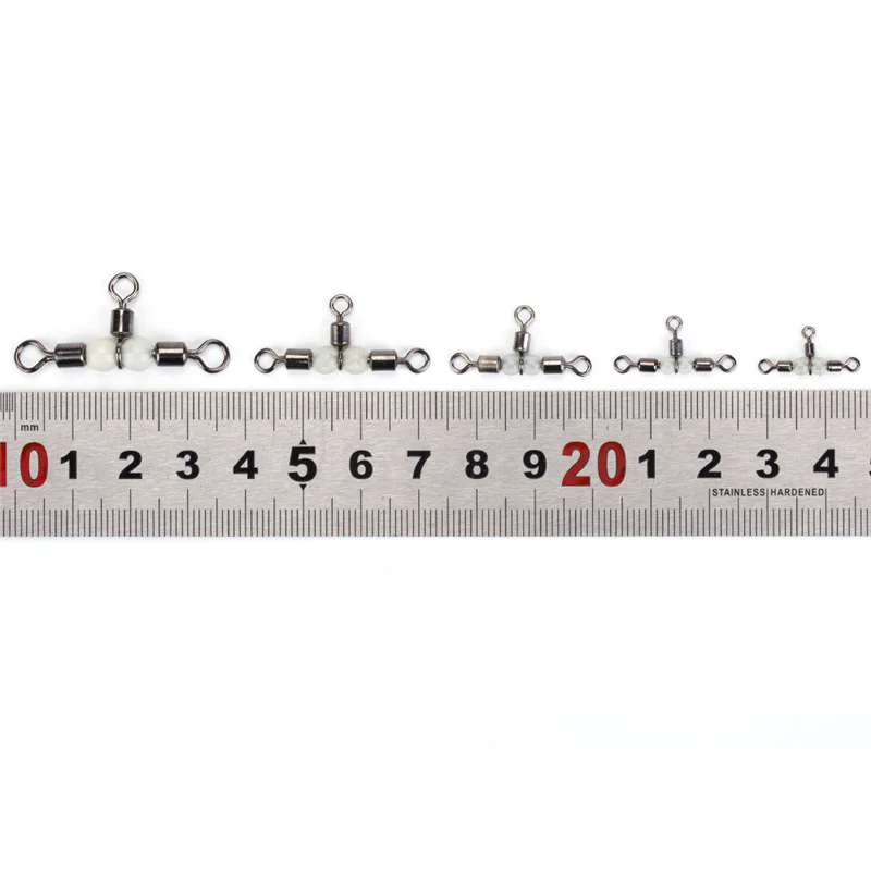 MNFT-rodamiento de bolas para pesca, aparejos de pesca de 3 vías, Triple rodamiento, sólido, luminoso, 100 piezas - imagen 2