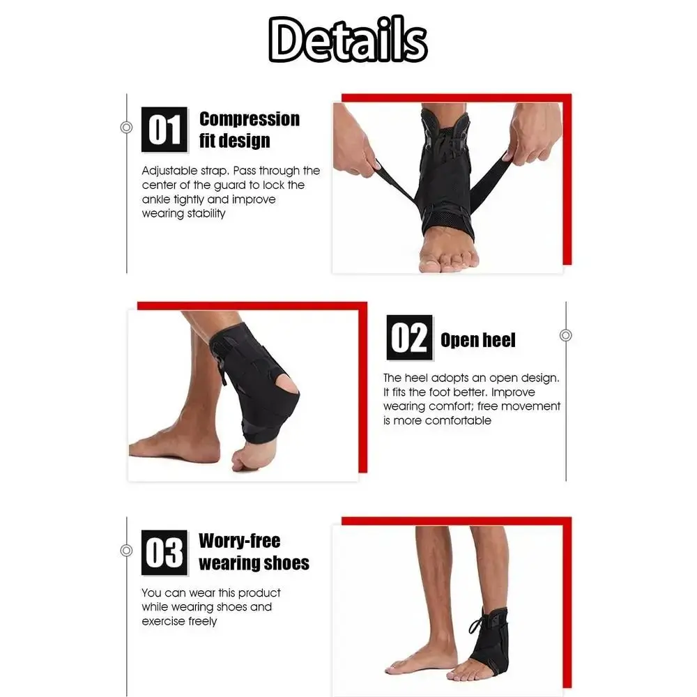 Soporte de tobillo deportivo con compresión y estabilizadores laterales - imagen 2