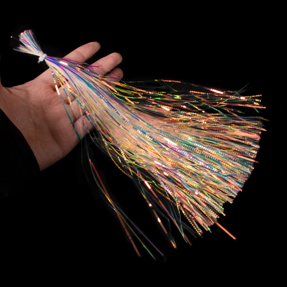 Linternas de escala Lateral para agua salada, hebras de Flashbou, Spinnerbait, Minnow, Streamer, cebos de pesca, materiales de atado de moscas - imagen 5