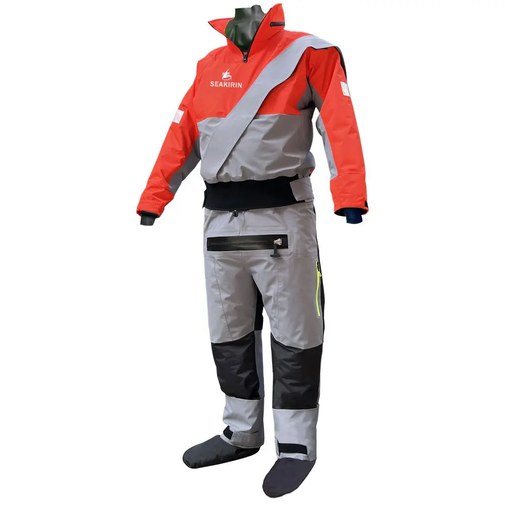 Traje de secado con capucha desmontable para hombre, traje de Kayak impermeable y transpirable contra agua fría y cálida, ropa de rescate de invierno - imagen 2