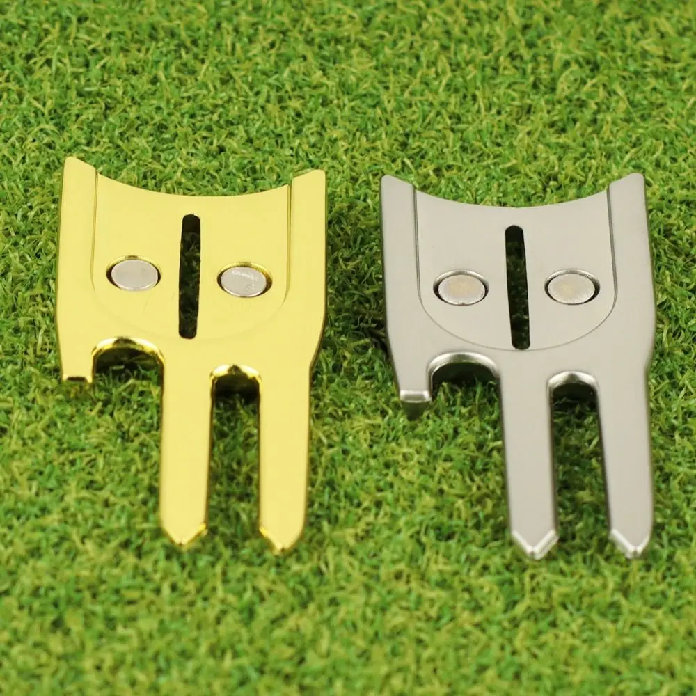 Divot-Herramienta de aleación de Zinc 6 en 1, herramienta de reparación de Divot de Golf a prueba de óxido, horquilla de reparación de Golf magnética multifuncional, amante del Golf - imagen 4