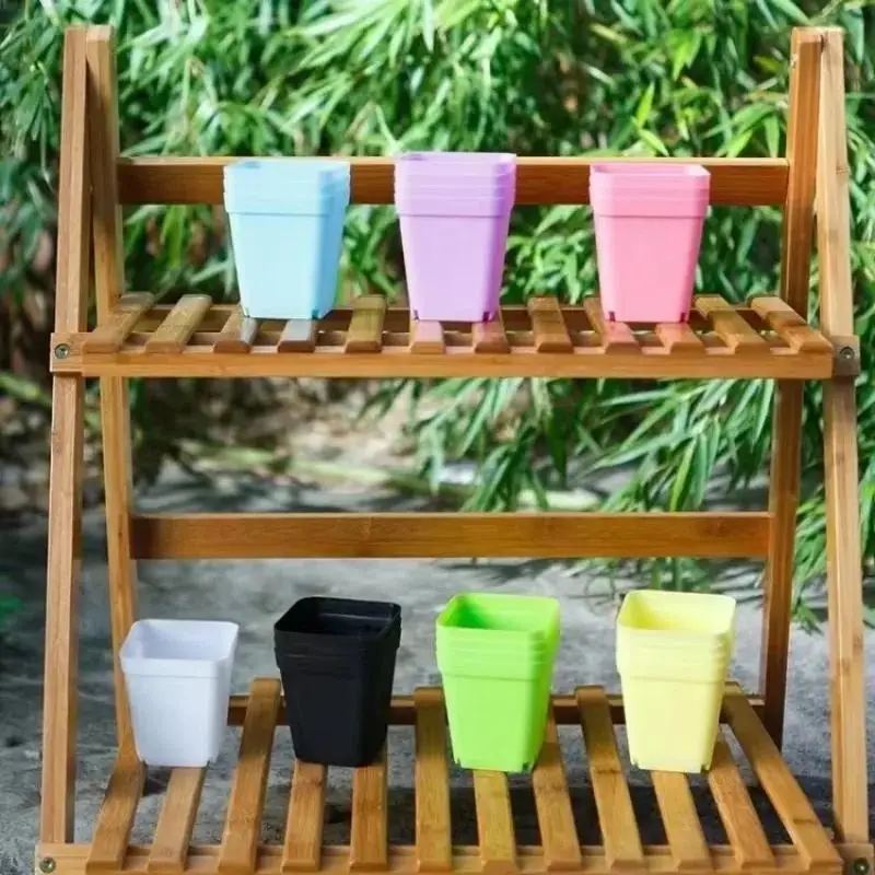 Maceta plástica decorativa para jardín y oficina – color aleatorio - imagen 2