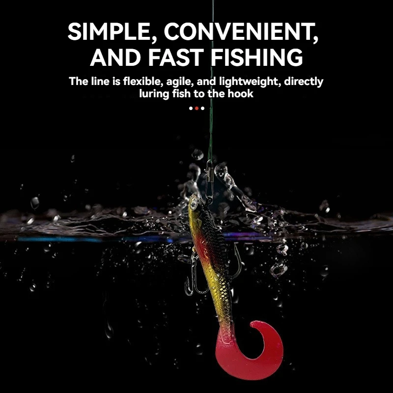 Señuelo de alambre frontal antimordida, sedal de pesca líder de acero con accesorio giratorio, núcleo de plomo, pesca en alta mar, herramienta de anzuelo a presión - imagen 5