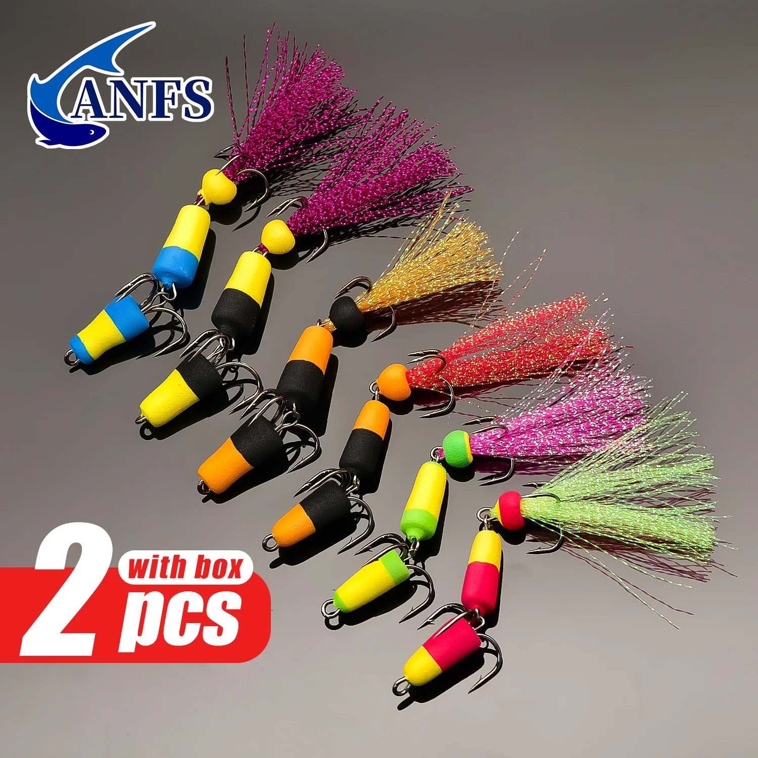 ANFS 2 piezas de aparejos flotantes para bagre - Línea de sonajero con ganchos dobles, corcho de espuma EVA, ideal para pesca de carpa - imagen 2