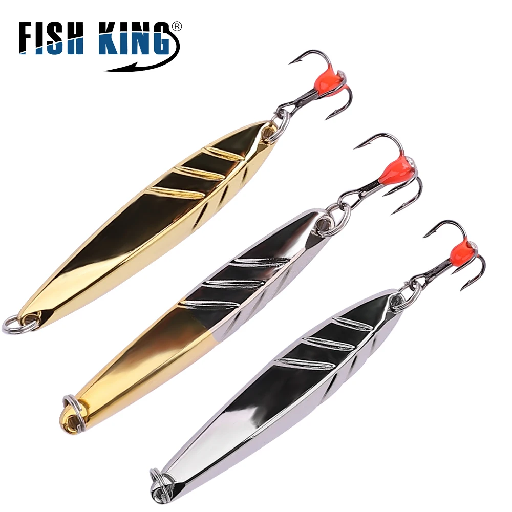 FISH KING-señuelo de pesca en hielo de invierno, señuelo duro con anzuelo triple para pesca de perca, Lucio, 5g, 10g, 15g - imagen 2