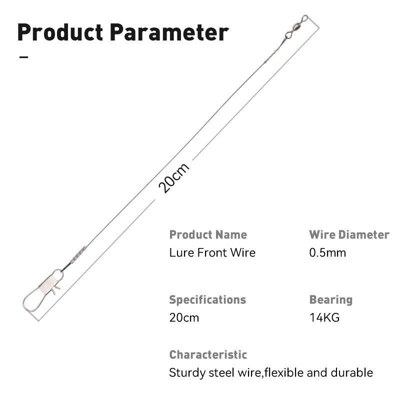 Leydun 20Cm/20 piezas verde negro Anti giro línea trenzada conductor alambre de acero Anti mordida accesorios de equipo de pesca sedal - imagen 2