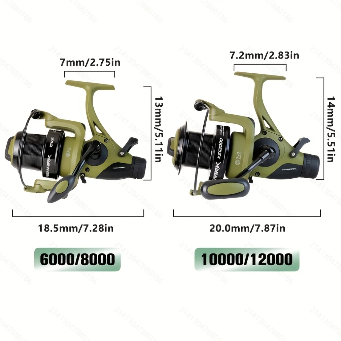 Carrete giratorio de pesca rueda 7 + 1 acero inoxidable 4,9:1 rodamientos suministros de pesca carrete 6000-12000 equipo de accesorios de pesca - imagen 5