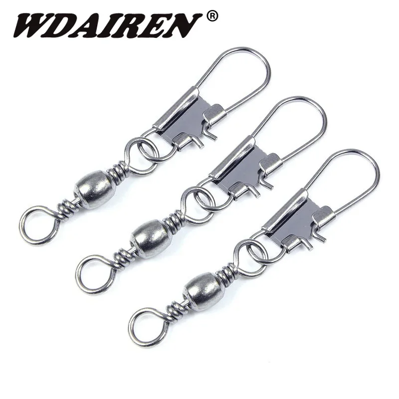 10 Uds. Conector de pesca Pin rodamiento giratorio de acero inoxidable con señuelo para anzuelo a presión herramientas accesorios de aparejos - imagen 2