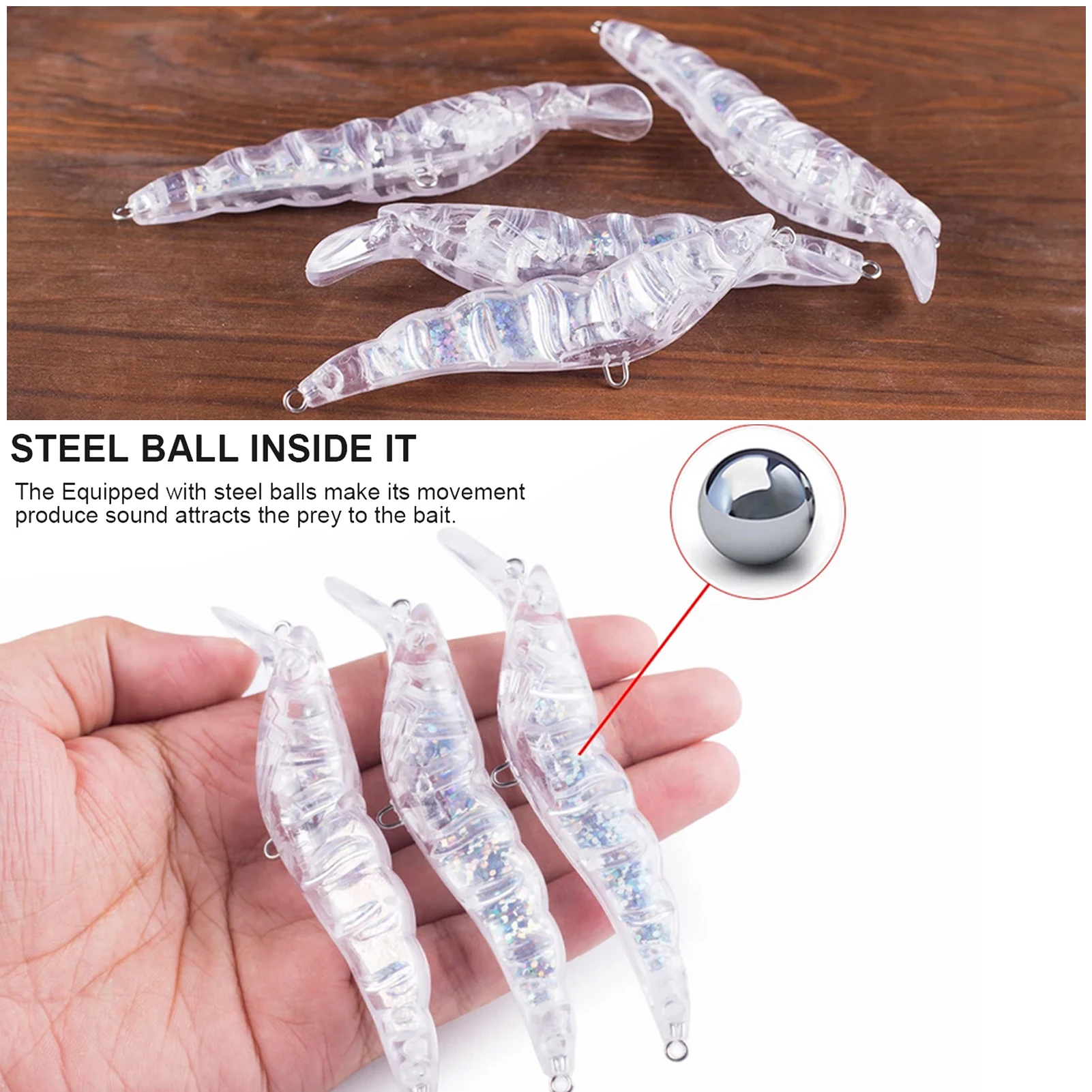 Free Fisher señuelos de lápiz DIY sin pintar con sonajeros holográficos - imagen 5