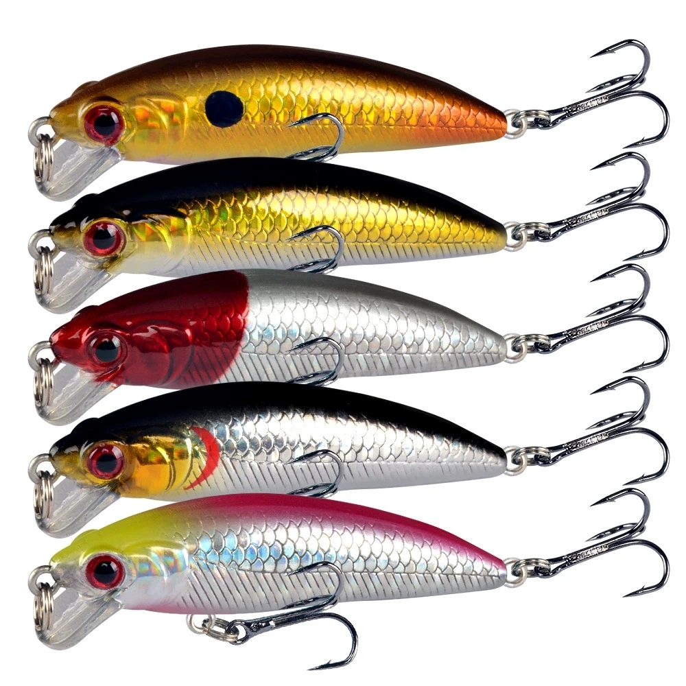 Señuelos de Pesca, 1 Uds., señuelo para trucha, 6cm, 5,5g, cebo para pececillos, Pesca con mosca, Pesca de carpa, señuelo de Pesca, Crankbait para Pesca - imagen 5