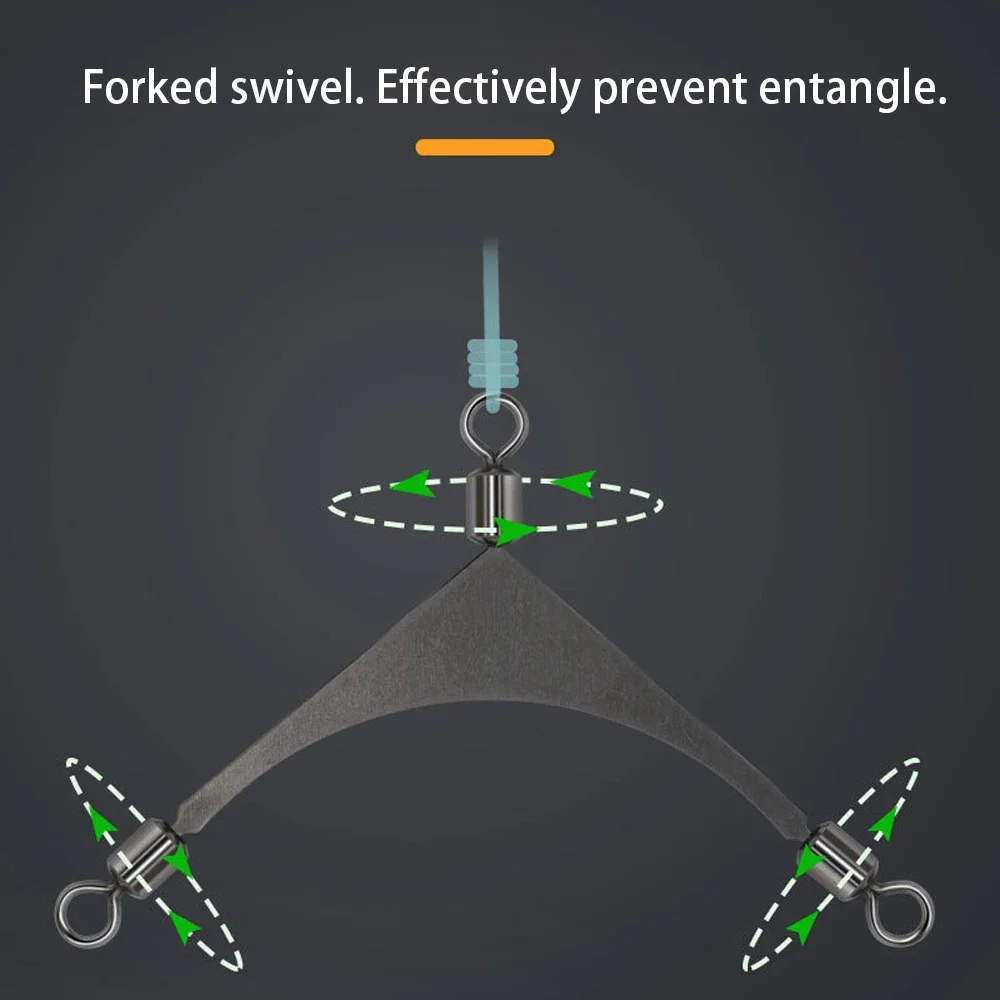 5 o 10 Uds. Giratorio de pesca, enclavamiento de 3 vías, conector de anzuelo a presión de acero inoxidable, accesorios de pesca, herramienta para peces - imagen 3
