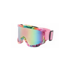 Gafas de esquí de montura grande con lentes coloridas, lentes anticolisión y antideslumbrantes, para deportes al aire libre, nieve, Snowboard, snowboard, esquí