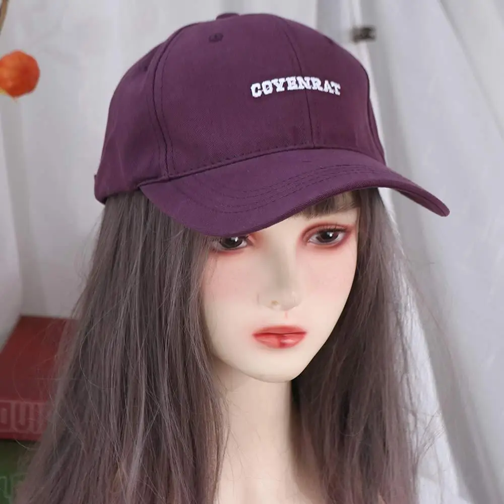Gorra de béisbol de algodón de gran tamaño con letras ajustables, gorra de lengua de pato Vintage, gorra circular de cabeza grande de estilo coreano lavable, Unisex