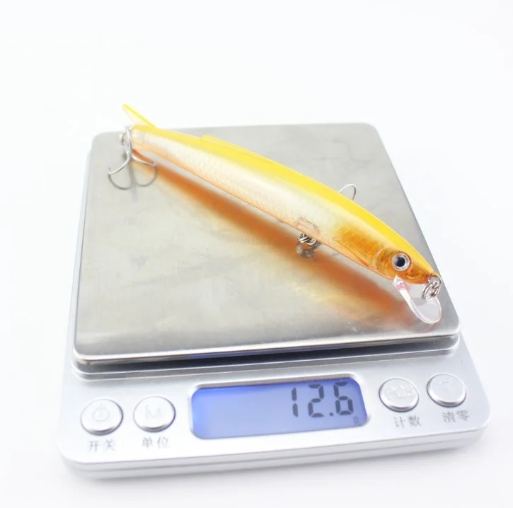 Cebo duro con 2 anzuelos triples, pececillo flotante, 11 cm, 13 g, Señuelos de Pesca para cebos de lubina, Jerkbait con parpadeo láser colorido - imagen 3
