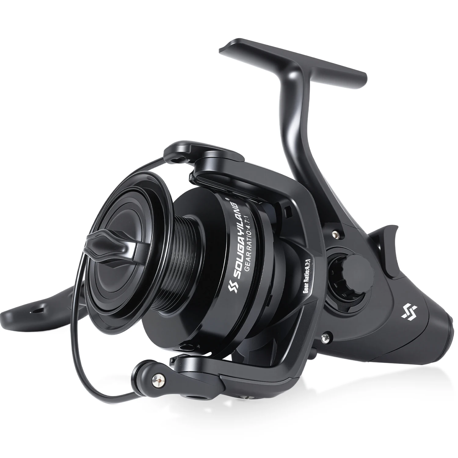 Sougayilang 6000/7000 carrete de Metal completo arrastre máximo 15kg Jigging y sal agua dulce Surf carrete de pesca giratorio grande pesca de basura - imagen 2