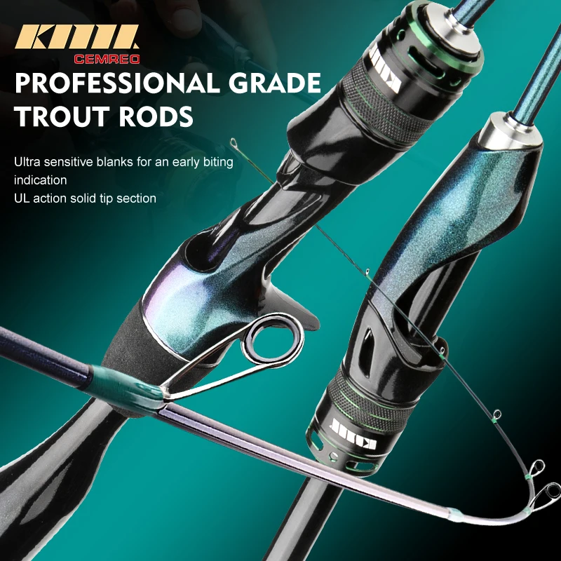 Caña de pescar CEMREO de punta sólida para trucha, caña de pescar de fundición, caña giratoria, caña ligera de fibra de carbono, aparejos de pesca PHANTOM - imagen 2