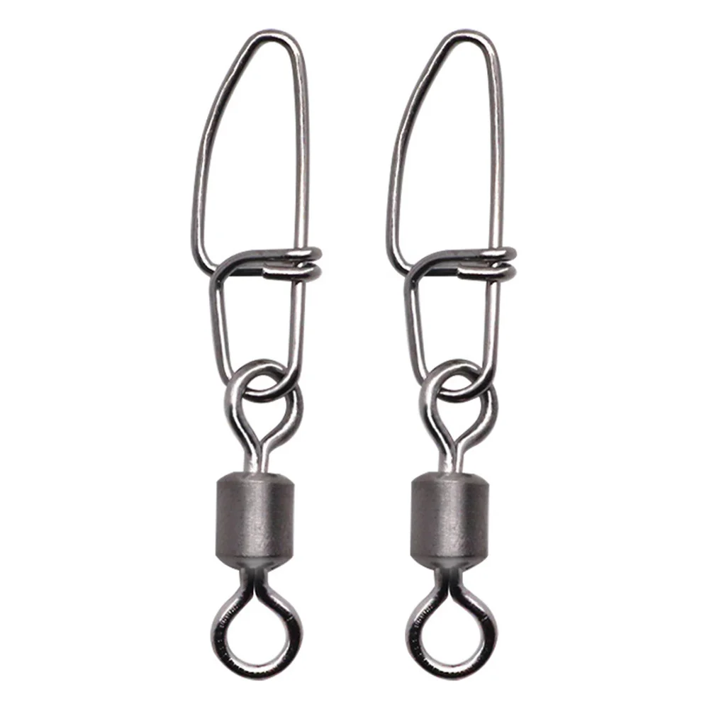 Conector a presión de Pesca de acero inoxidable, 1000 Uds., giratorio de cobre, Clip de doble hebilla, aparejos de Pesca, conector de anzuelos, Pesca