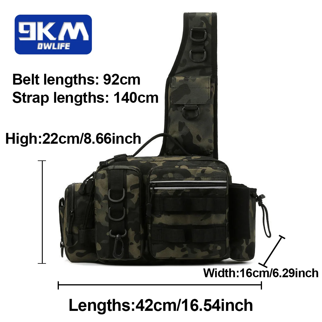 Bolsa de pesca impermeable 9KM – Nailon 600D para cañas y aparejos - imagen 2