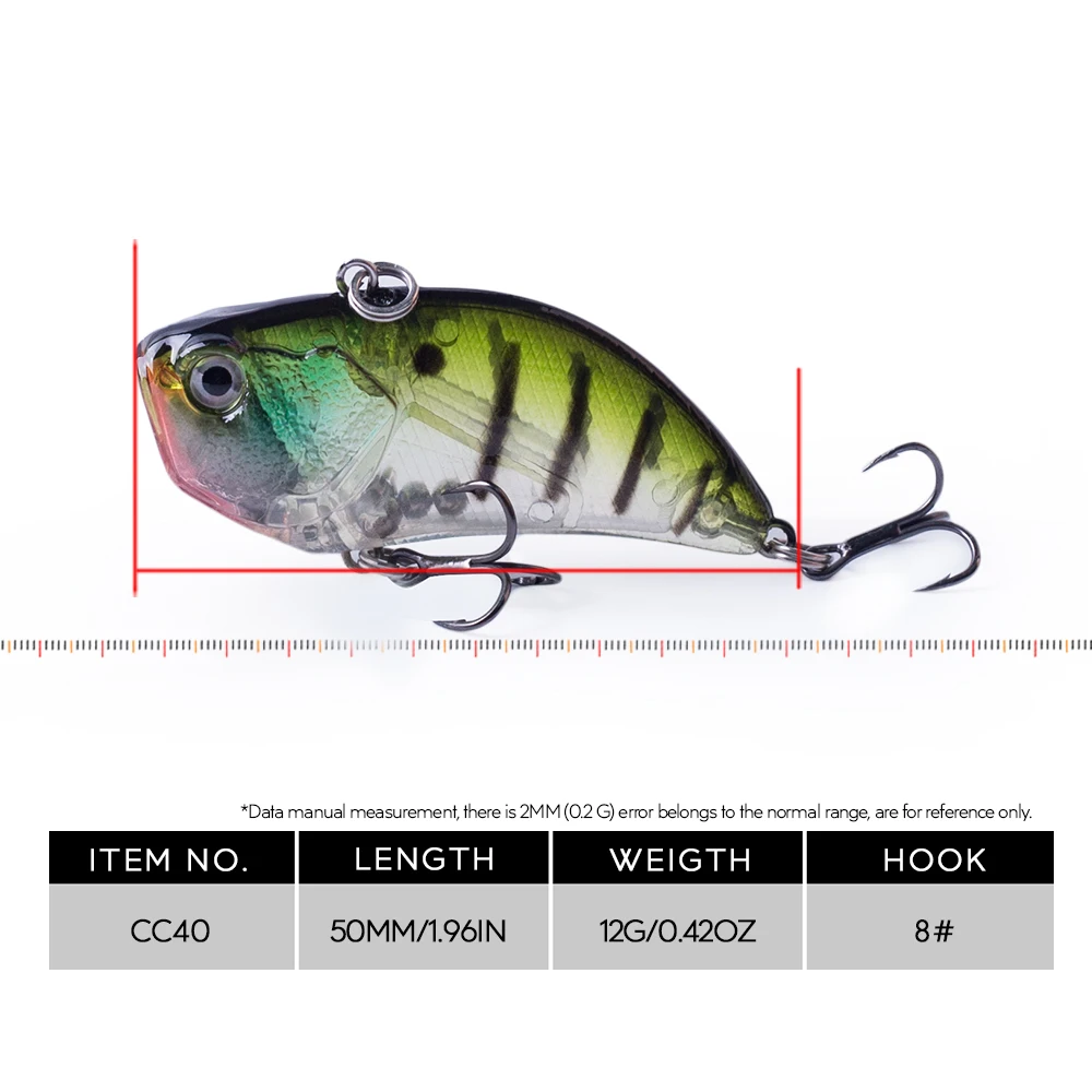 Hanlin-señuelo de pesca de 5CM/12G, aparejo de cebo duro, Crankbait, Wobbler, estilo japonés, VIB, para principios de primavera - imagen 2
