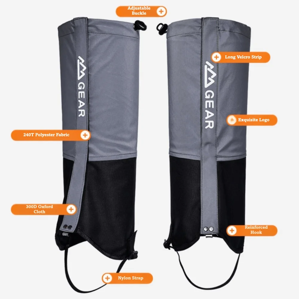 Calentadores de piernas impermeables, cubierta de pie gruesa ajustable, resistente al desgaste, cubierta protectora de piernas a prueba de viento, 1 par - imagen 2