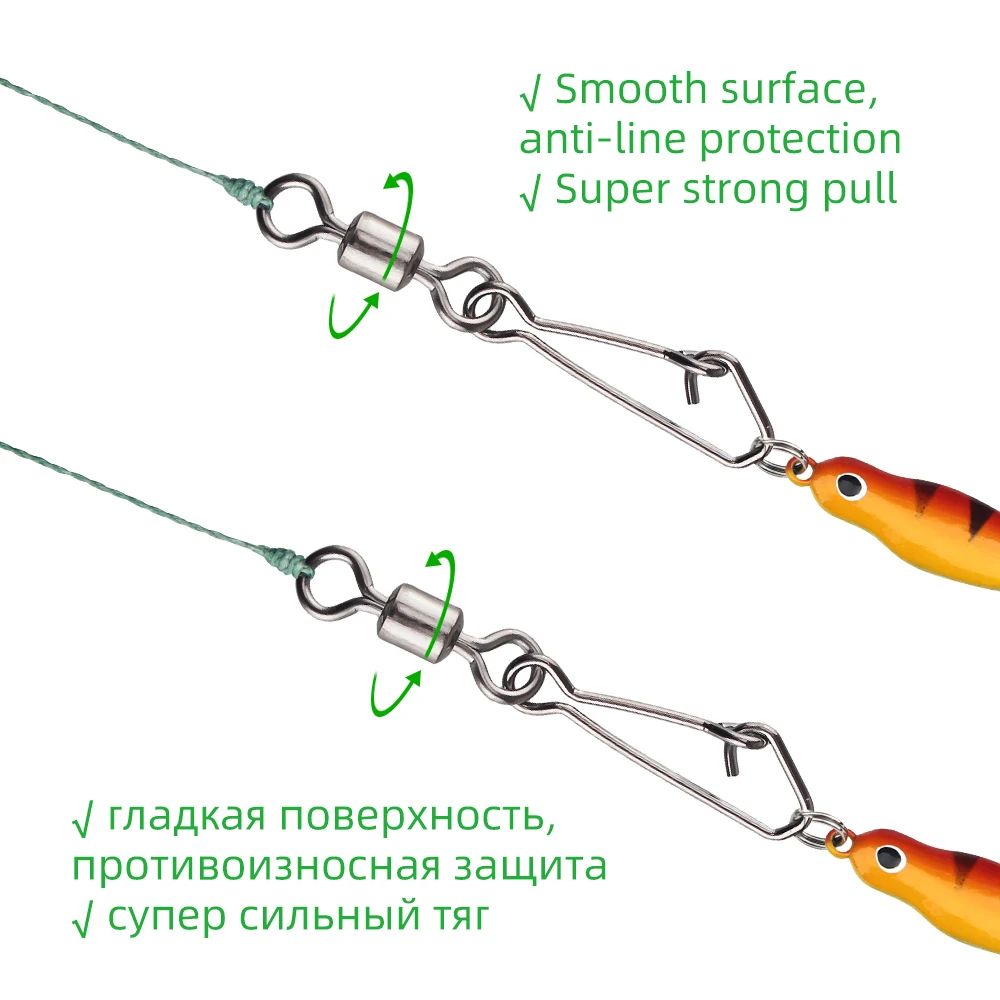 DNDYUJU-conector de pesca de 50 piezas, barril giratorio a presión, anzuelos de pesca, accesorios de señuelo - imagen 4