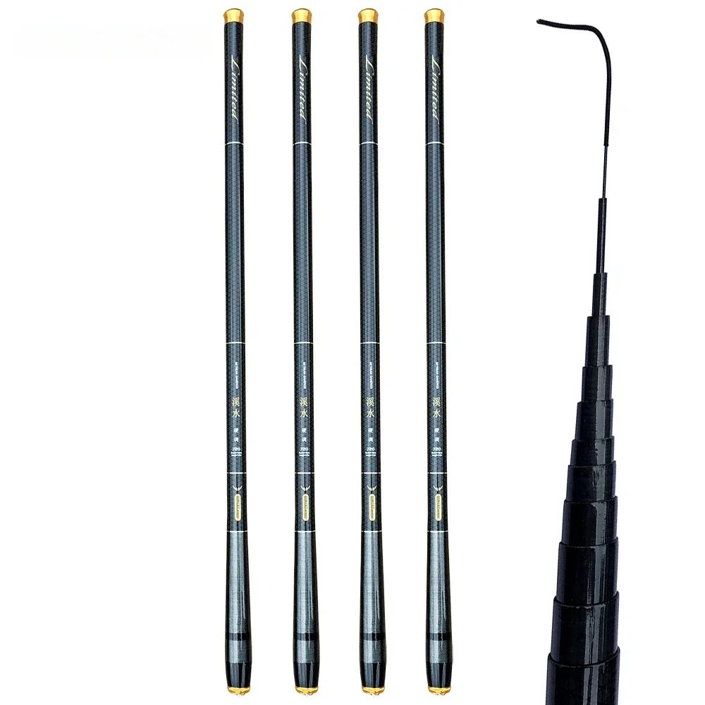 Caña de pescar telescópica de fibra de carbono, alimentador de carpa ultraligero, 3,6 m, 4,5 m, 5,4 m, 6,3 m, 7,2 m - imagen 3
