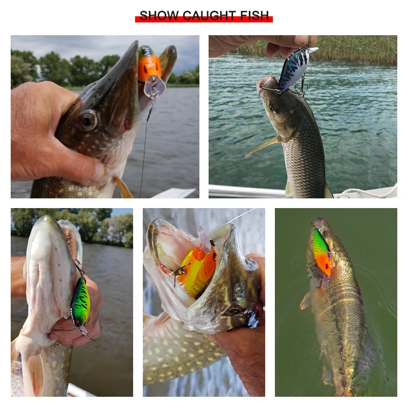 58mm 9g Snoop VIBS VKR58 Crankbaits de buceo poco profundo señuelo de pesca sonajero Wobbler Artificial duro cebo Artificial Lucio BASS - imagen 5