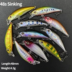 48mm 4g Mini Minnow señuelo de pesca Jerkbait para perca flujo hundimiento Wobblers cebo duro Artificial pesca Trolling trucha Swimbait