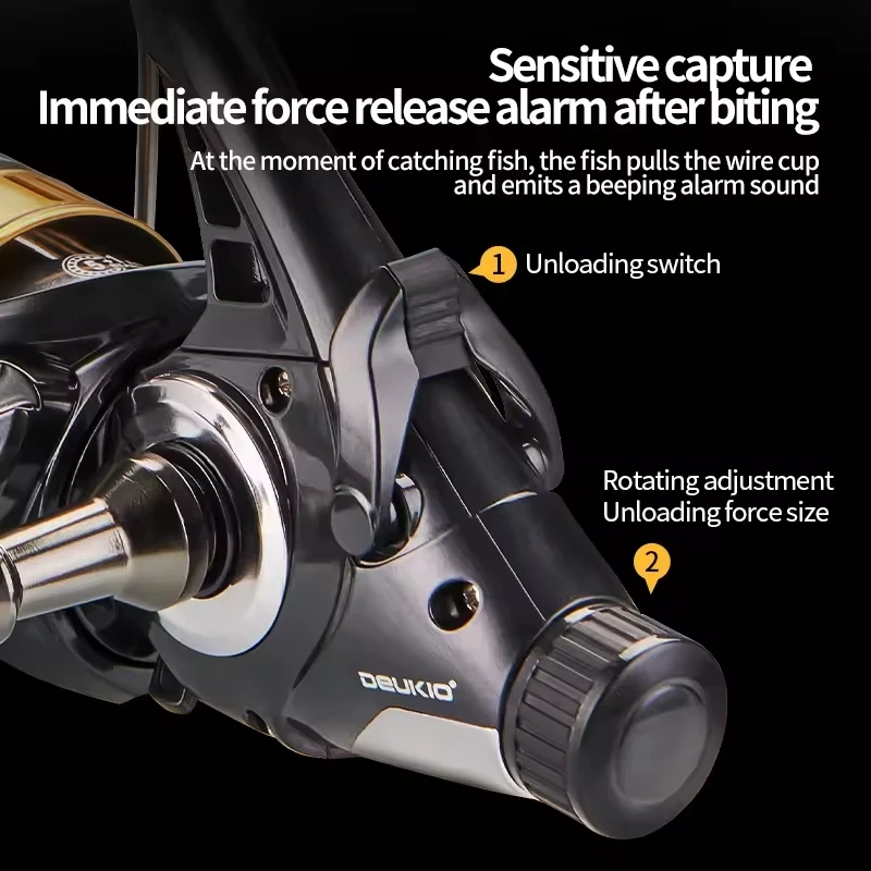 DEUKIO 3000-6000 carrete de Metal Jigging Trolling tiro largo fundición y agua salada Surf gran mar doble arrastre carrete de pesca giratorio - imagen 5