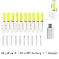yellow S and battery