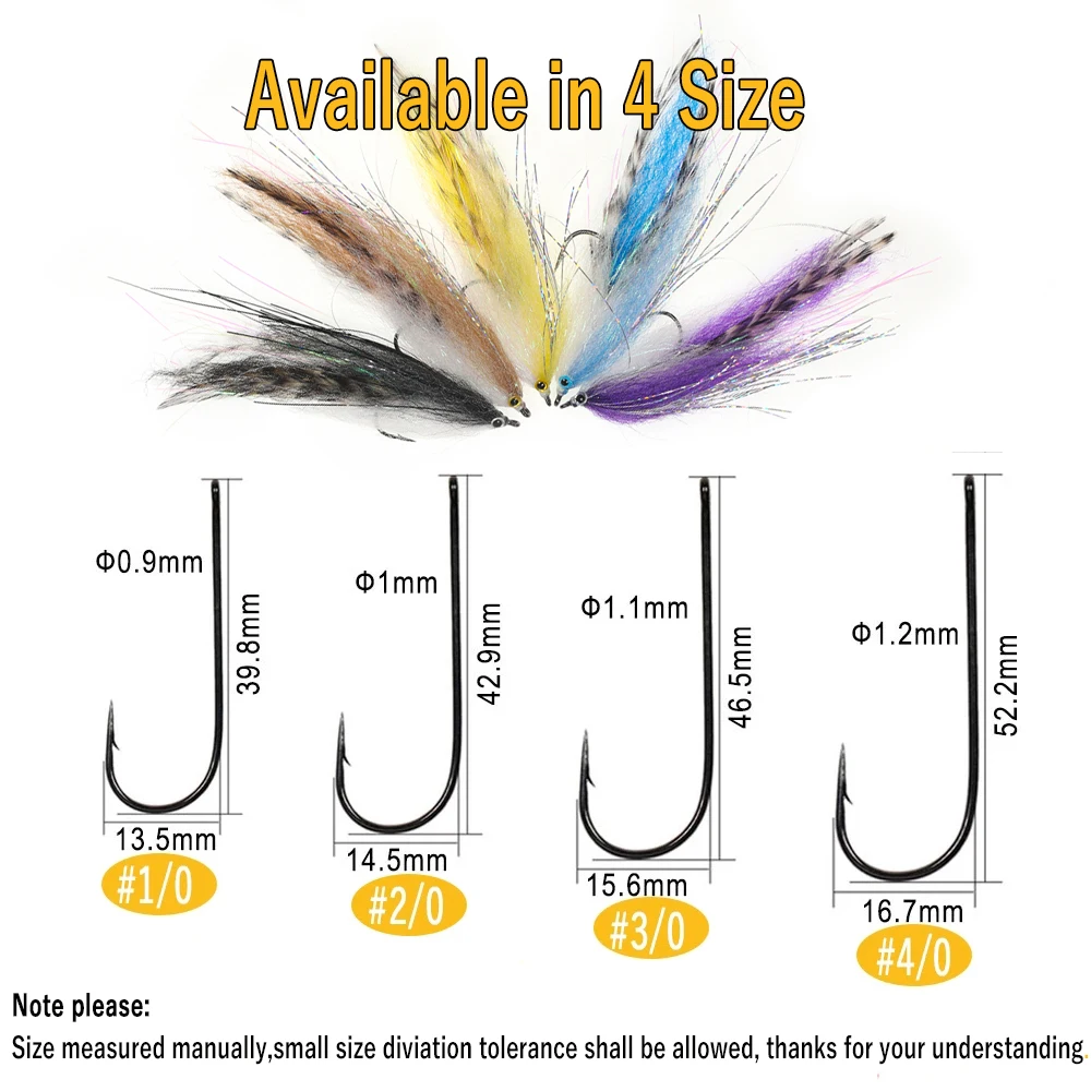 Wifreo anzuelo de alto carbono trucha salmón Steelhead pesca con mosca Streamer moscas agua salada gran juego pluma Streamer mosca señuelo cebos - imagen 3