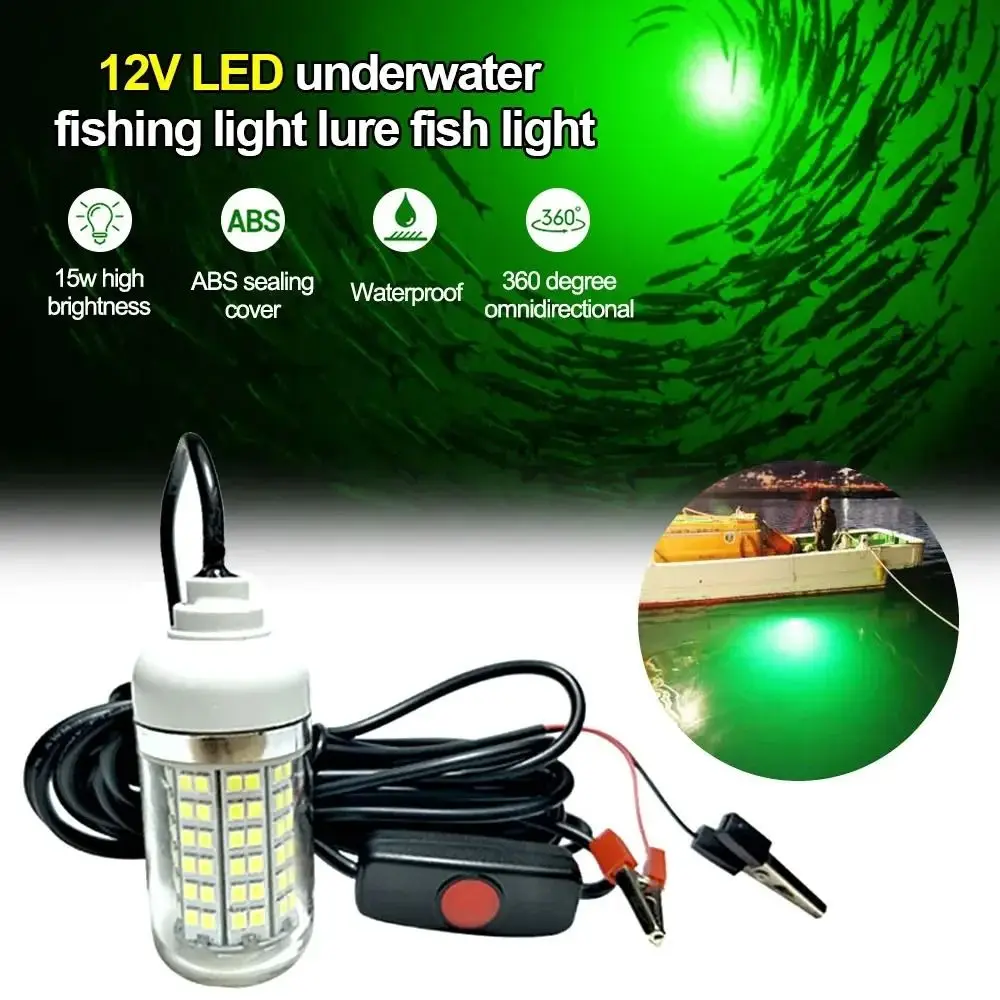Luz trampa de pesca de 108 Leds de alta potencia, 12V, LED, resistente al agua, lámpara buscador de peces, bajo el agua, 4 colores, accesorios de pesca - imagen 5